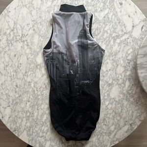 Leotard City Skyline Mesh Back Detail